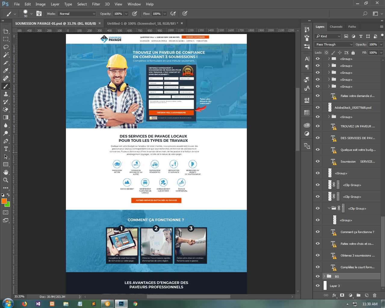 Soumissions Pavage | WordPress Development Project screenshot 2