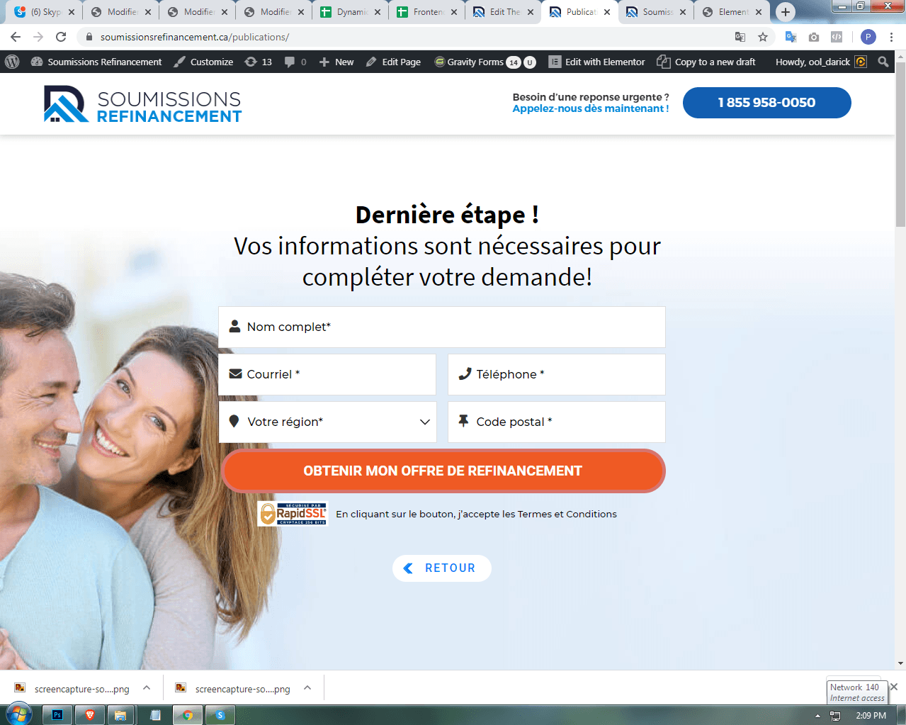 Soumissions Refinancement Multi Page Form