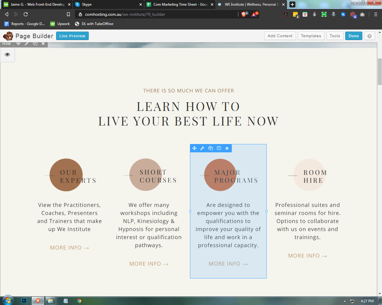 WE Institute | Beaver Builder WordPress Development for COM Marketing screenshot 2