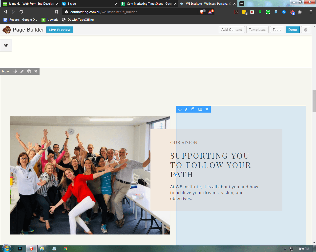 WE Institute | Beaver Builder WordPress Development for COM Marketing screenshot 3