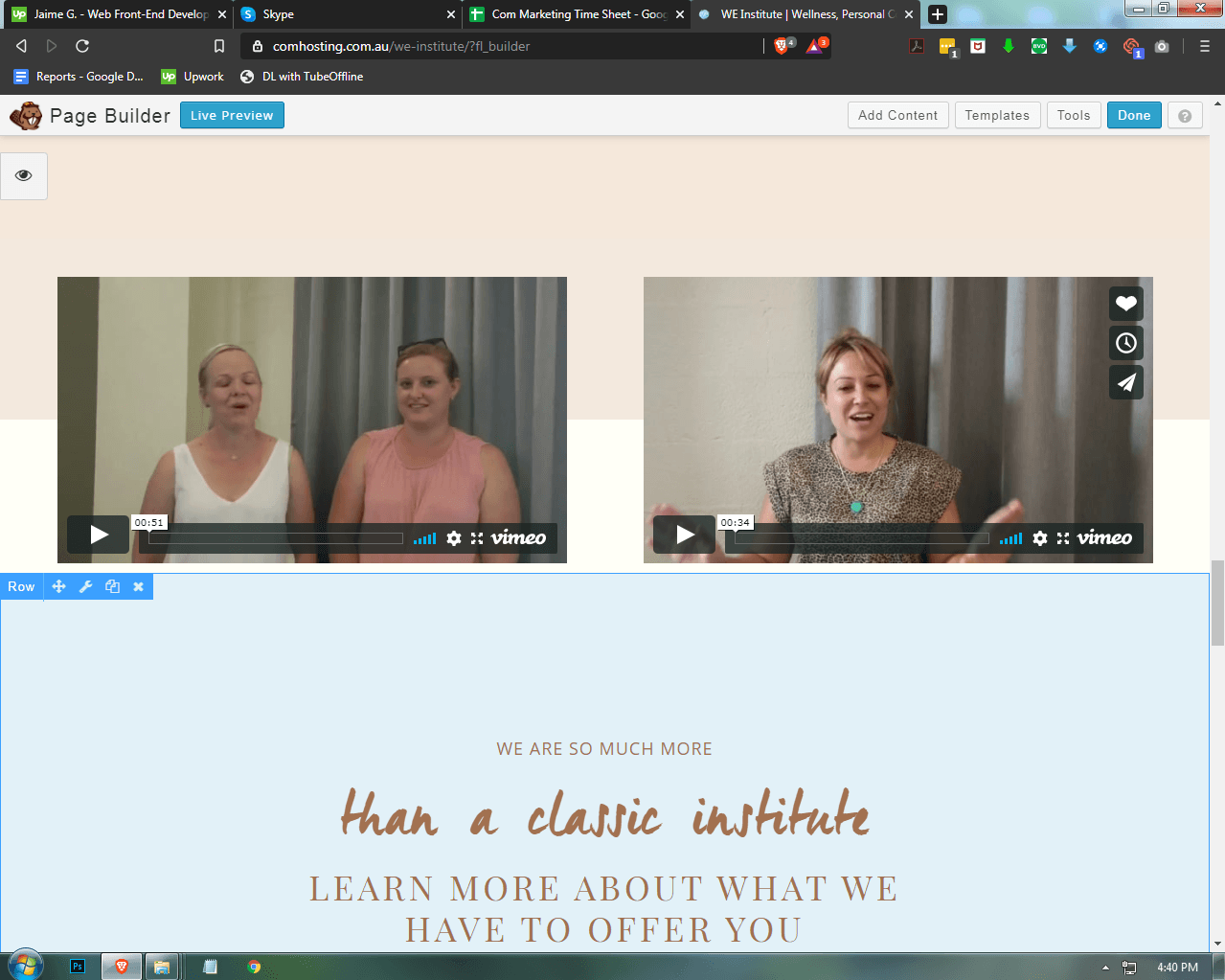 WE Institute | Beaver Builder WordPress Development for COM Marketing screenshot 4