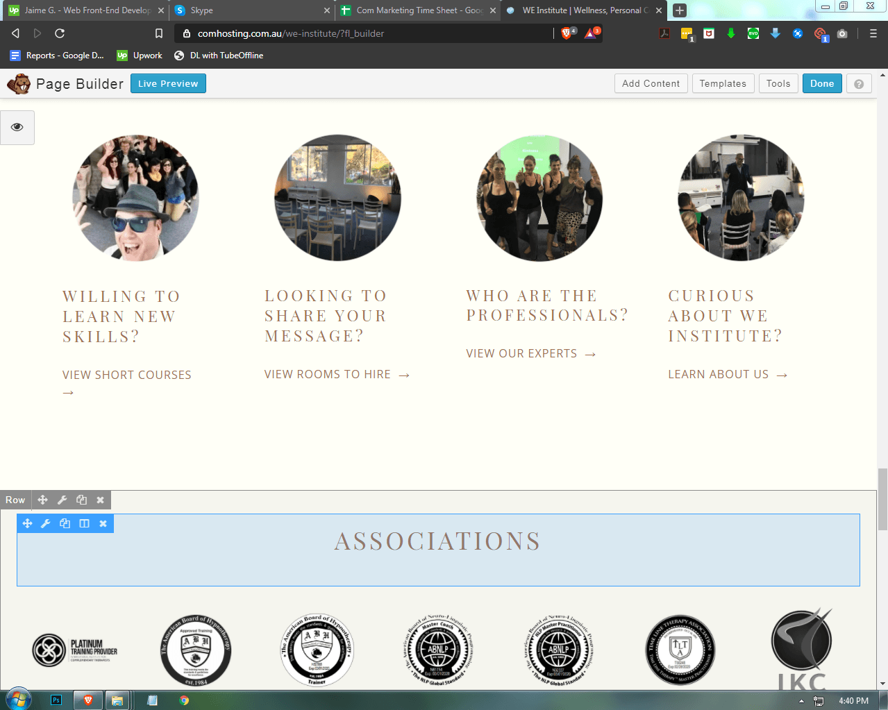 WE Institute | Beaver Builder WordPress Development for COM Marketing screenshot 5
