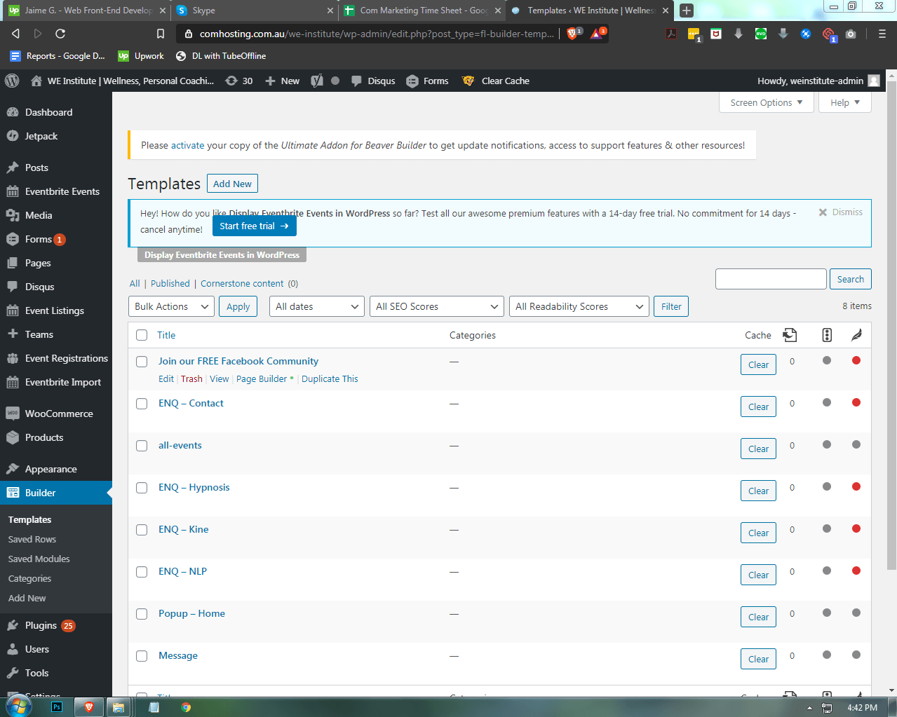 WE Institute | Beaver Builder WordPress Development for COM Marketing screenshot 8